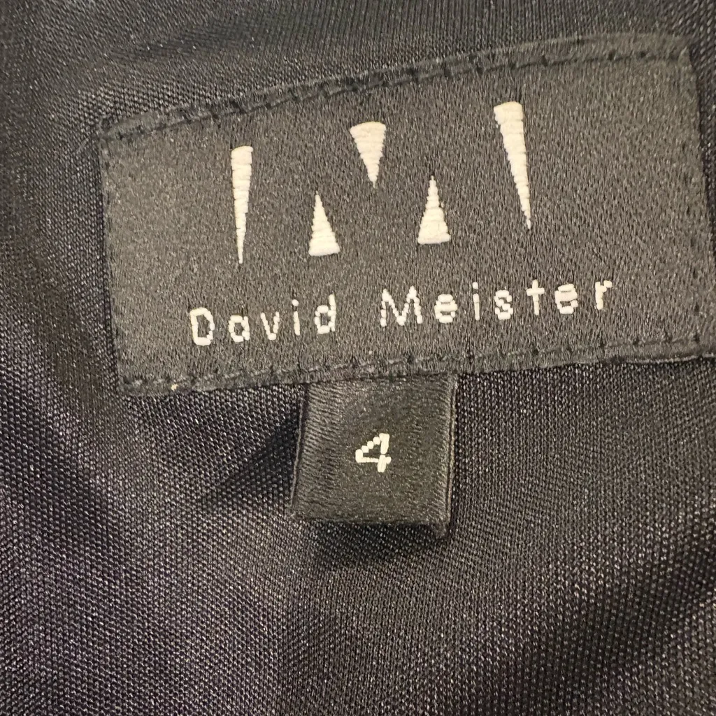 David Meister rouched cowl neck sleeveless dress LBD sz 4 black - Image 5