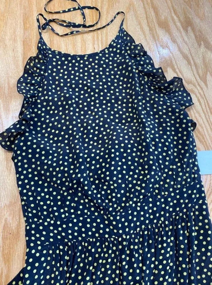 New Women's See by Chloe Beautiful Polka Dot Halter Ruffle Dress Black 36 (b75) - Image 5