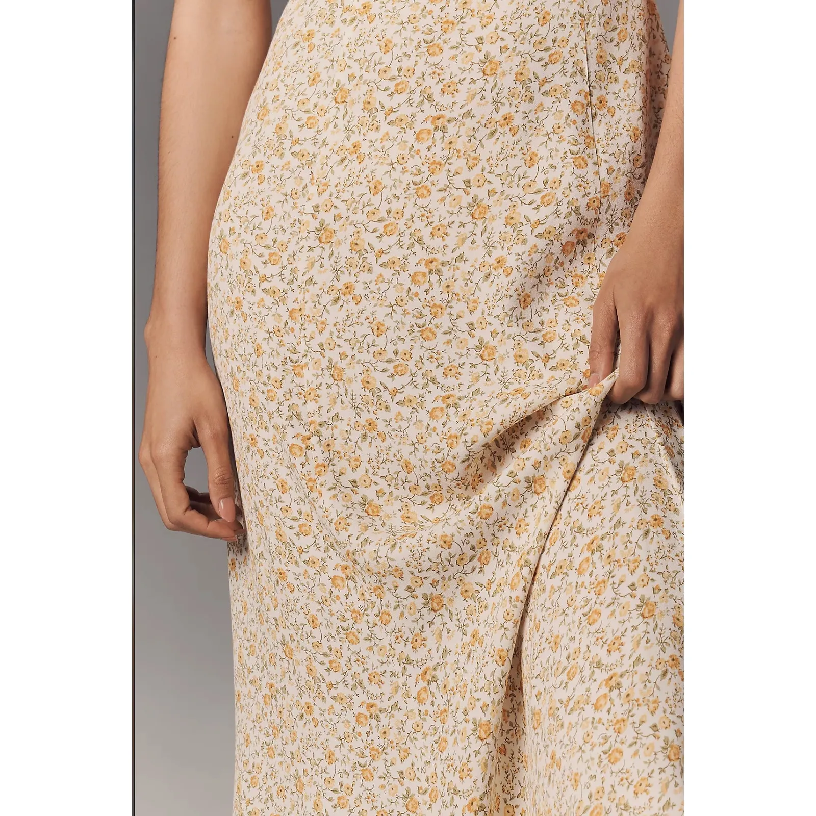 NEW‎ Reformation Shyla Midi Dress Size 2 Yellow Floral Milkmaid Praire - Image 4
