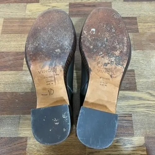 Vince Womens Navina Clogs 8 Chocolate Brown Leather Wood Heel Mule Designer - Image 8