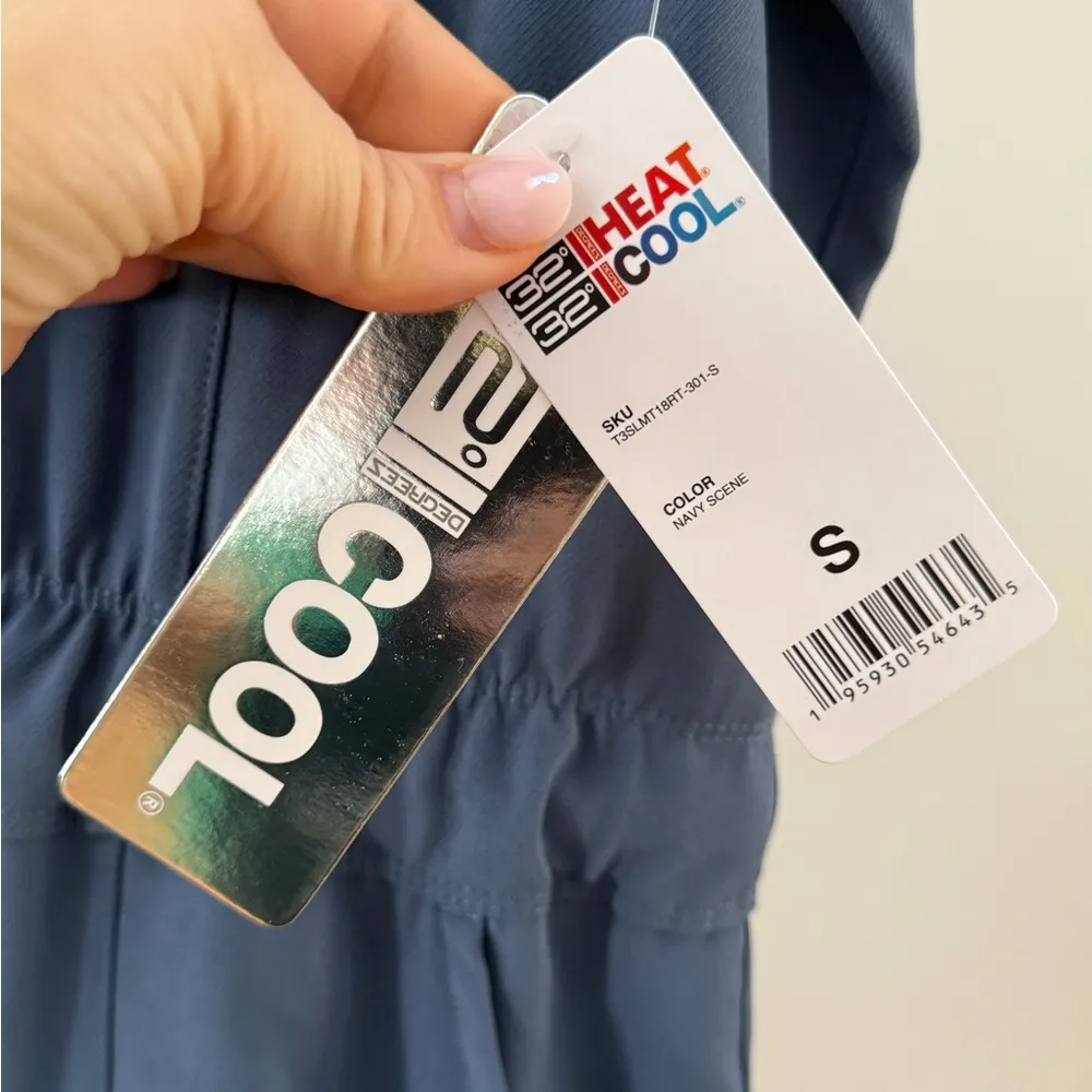 NWT 32 DEGREES Cool Ladies Comfy Dress Elastic Waist. Navy Scene. Size S. - Image 4