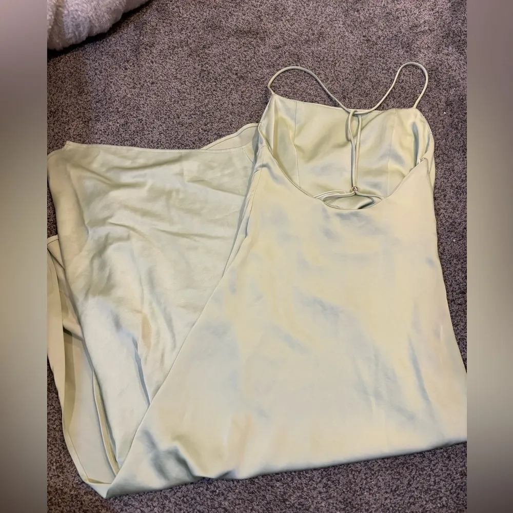 Significant Other Light Green Satin Dress - Image 3