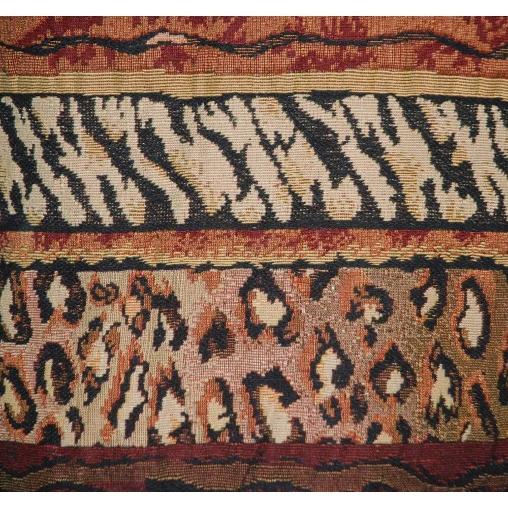 Stonebridge Brown Tapestry Button Up Jacket Size L Animal Print Velvet Trim Size L - Image 8