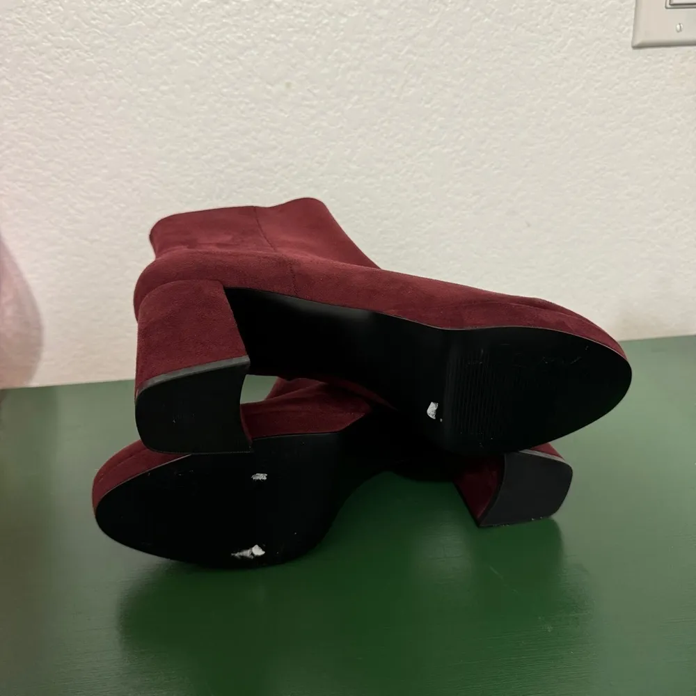 Calvin Klein Uda Wine Red Suede Ankle Platform Boot - Image 11