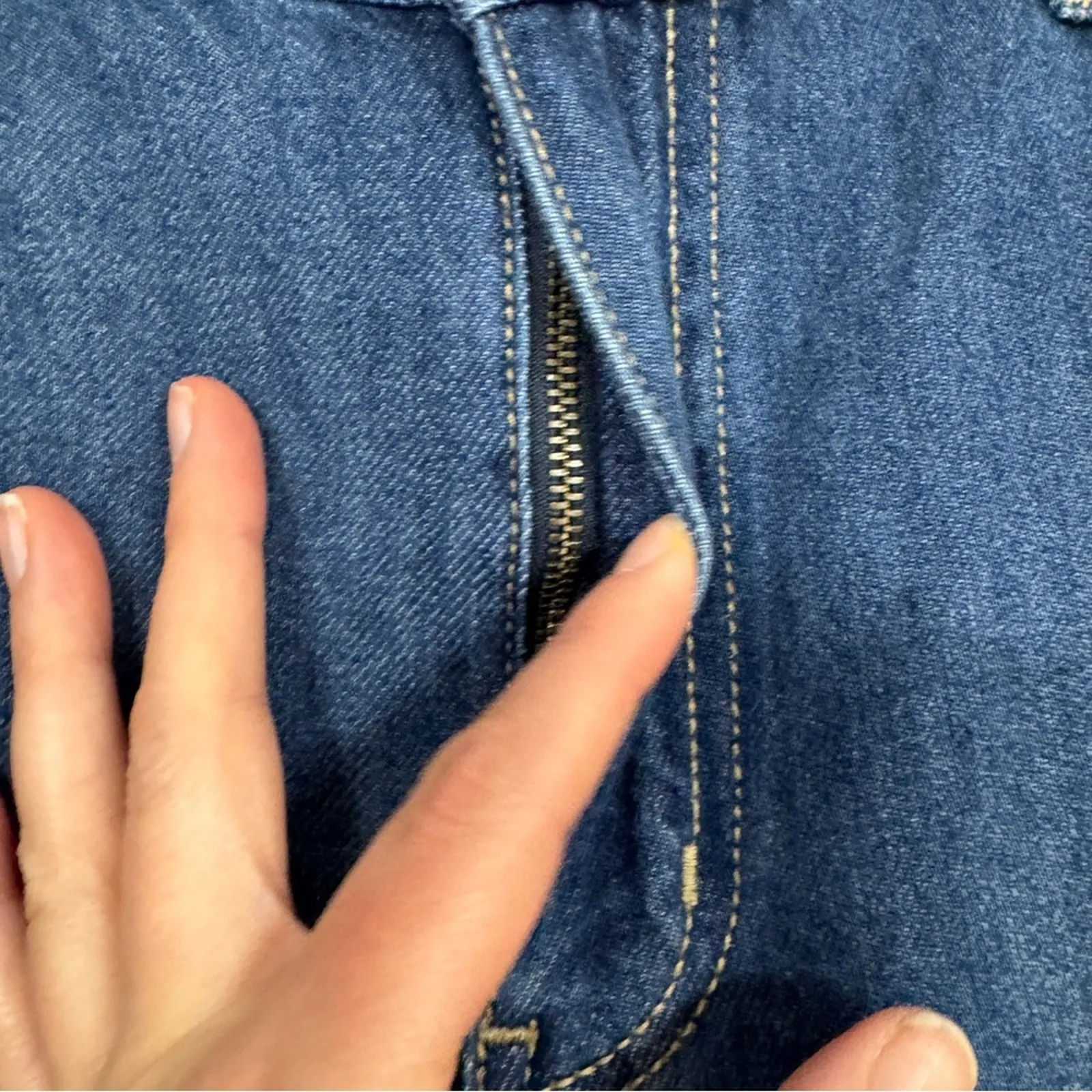 Kancan Blue Wide Leg Distressed High Rise Jeans Womens 31 Denim Classic Raw Hem - Image 7