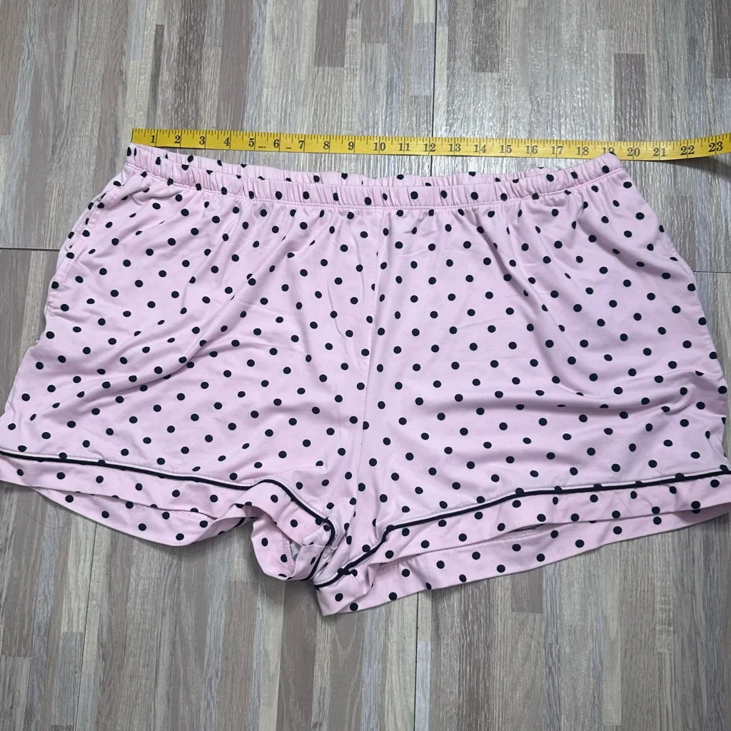 Pink Polka Dot Lounge Shorts with Pockets Size 3X - Image 2