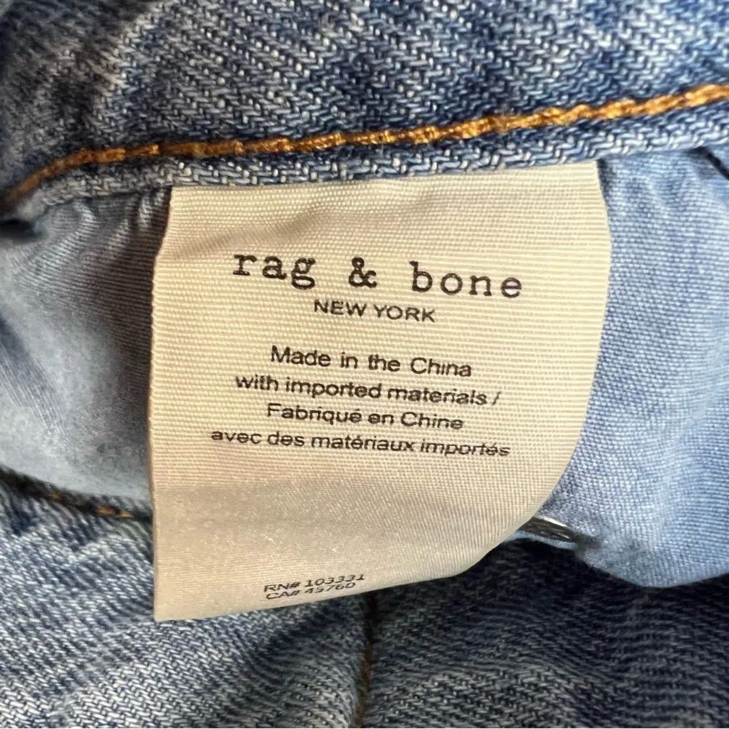 Rag & Bone Logan Wide Leg Jeans Light Tone Linen High Rise 90s Y2K Sz 32 - Image 14