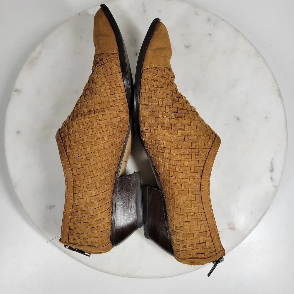 Amoura Papa Jimenez Mule Bootie Shoes Women 7.5 Brown Woven Slip On Pointed Toe - Image 10