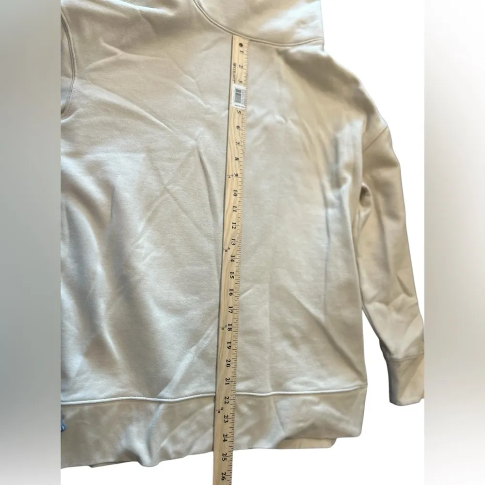 Athleta  Women's Ivory Funnel Neck Pullover Sweatshirt Size S Casual‎ - Image 7
