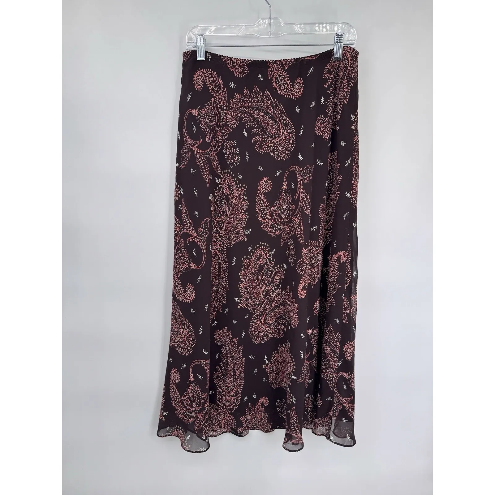 Vintage Y2K East 5th Midi Skirt Womens 14 Brown Paisley Whimsigoth Fairy - Image 6