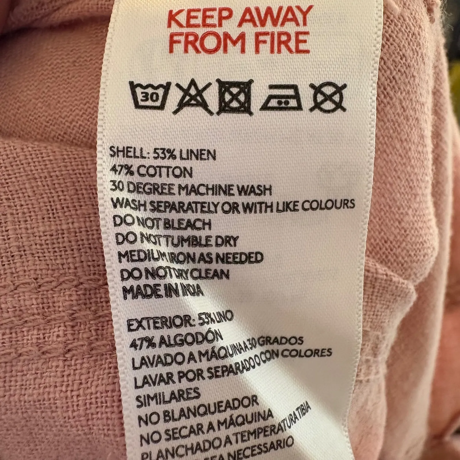 NWT BDG Urban Outfitters 5 Pocket Linen Mix Pants in Pink Size XL - Image 8