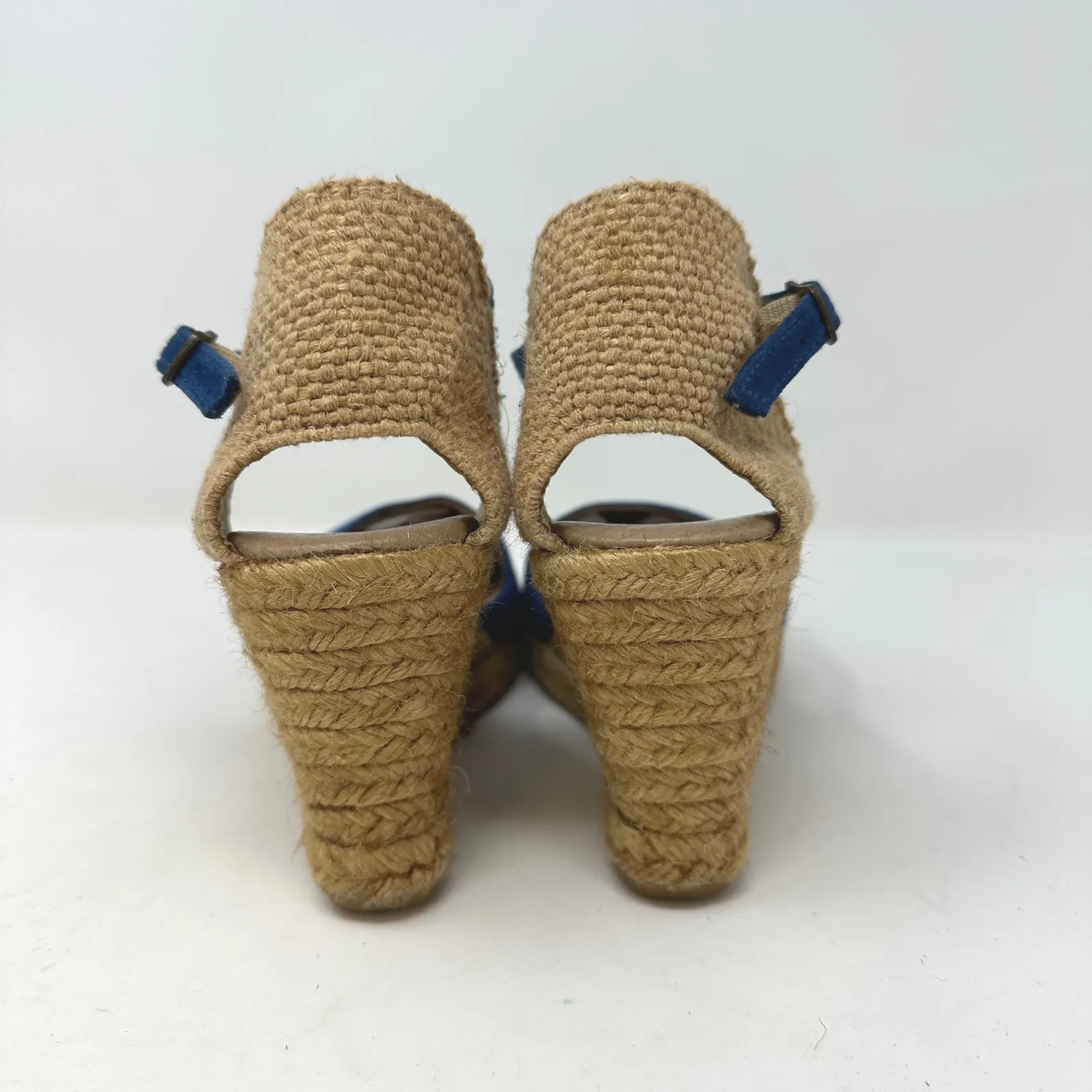 Giamo Espadrilles Wedge Sandals‎ Suede Blue Size 38 - Image 6
