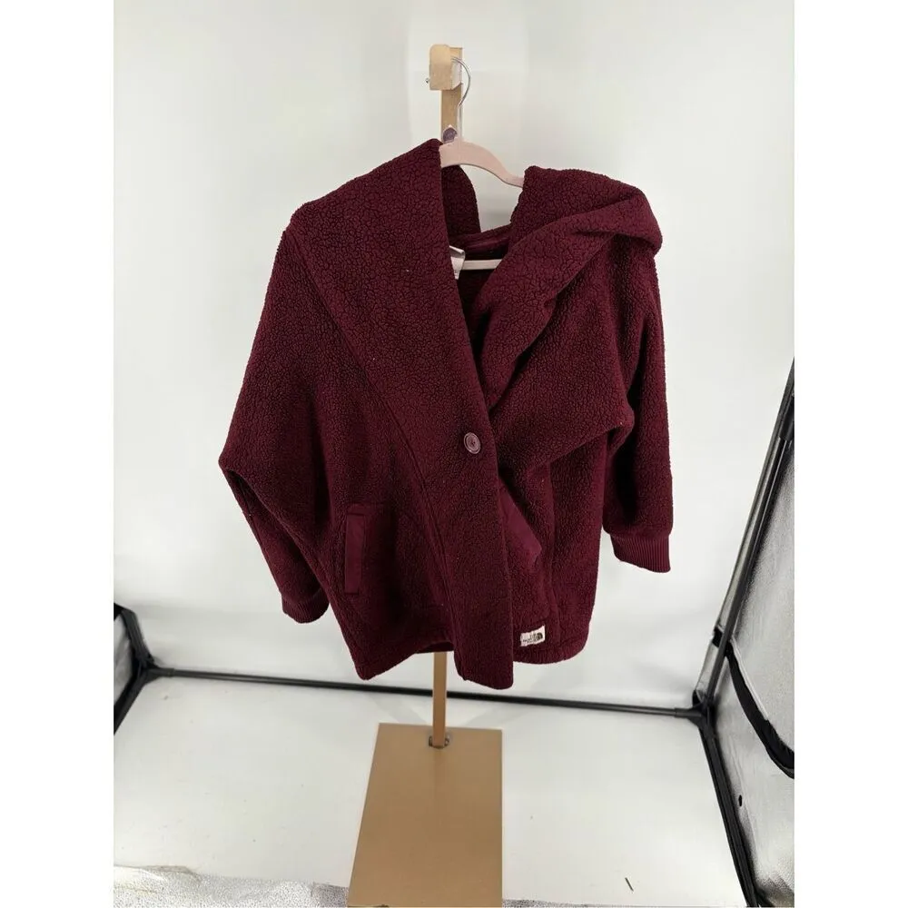 The North Face Campshire Wrap Women’s Medium Large Sherpa Fleece Maroon Jacket - Image 4