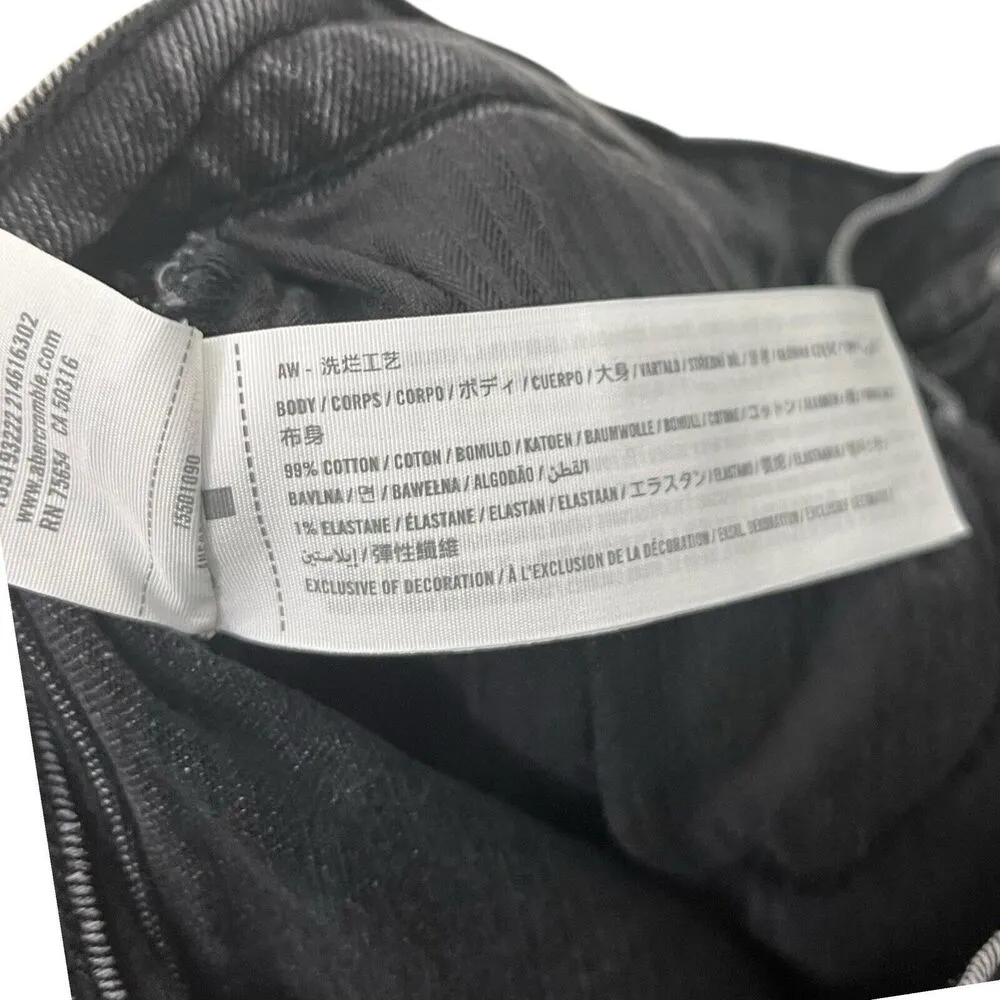 Abercrombie & Fitch 90s Slim Straight Ultra High Rise Jeans Criss Cross Size 27 - Image 10