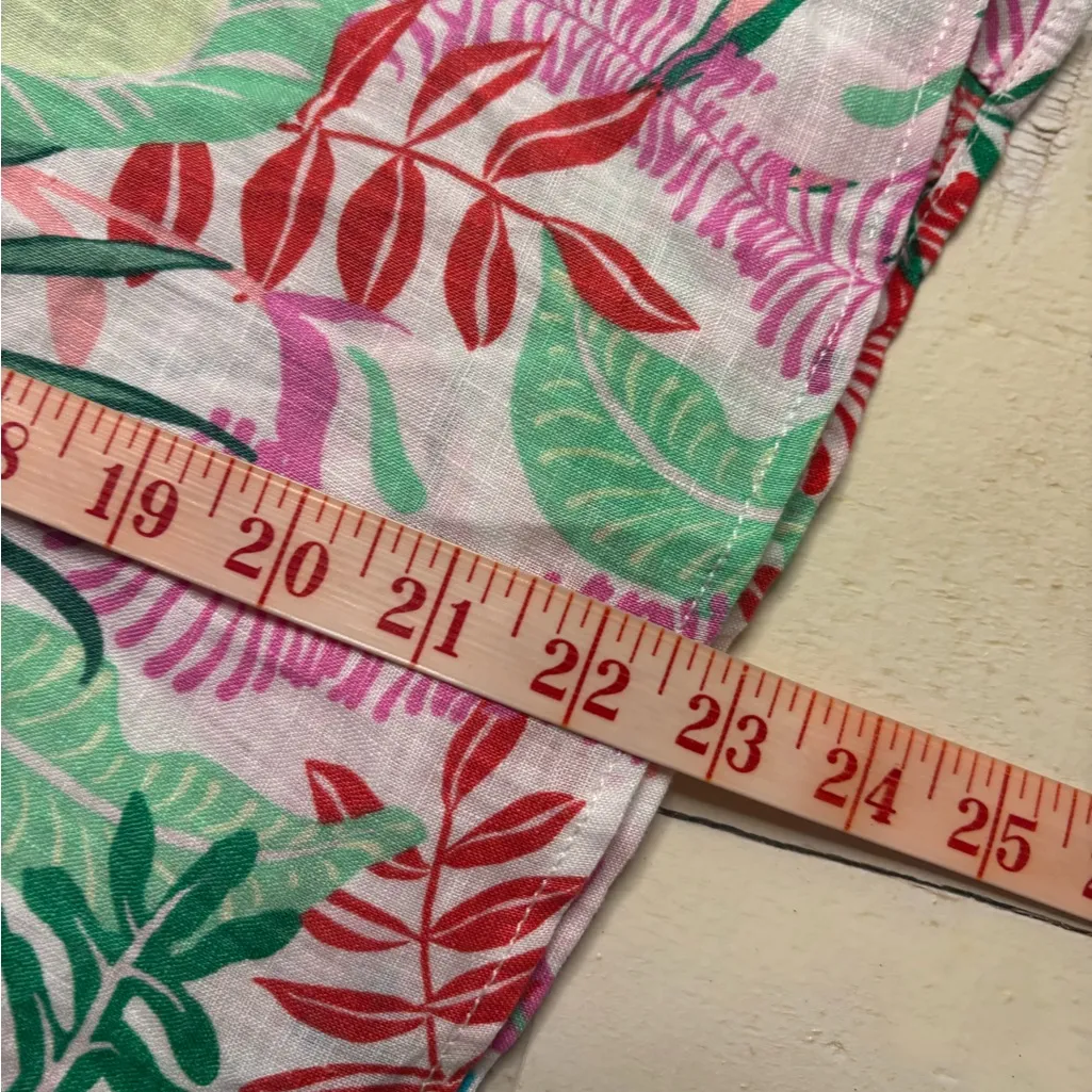 Cynthia Rowley Womens Tank Top Size Medium Linen Floral Tropical Hawaiian New - Image 4