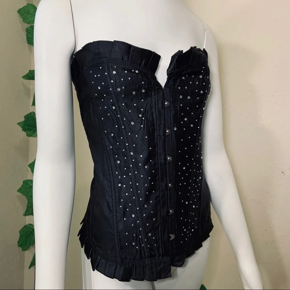 Corset Black Sparkles New Sexy Festival Cosplay Size 2X - Image 10
