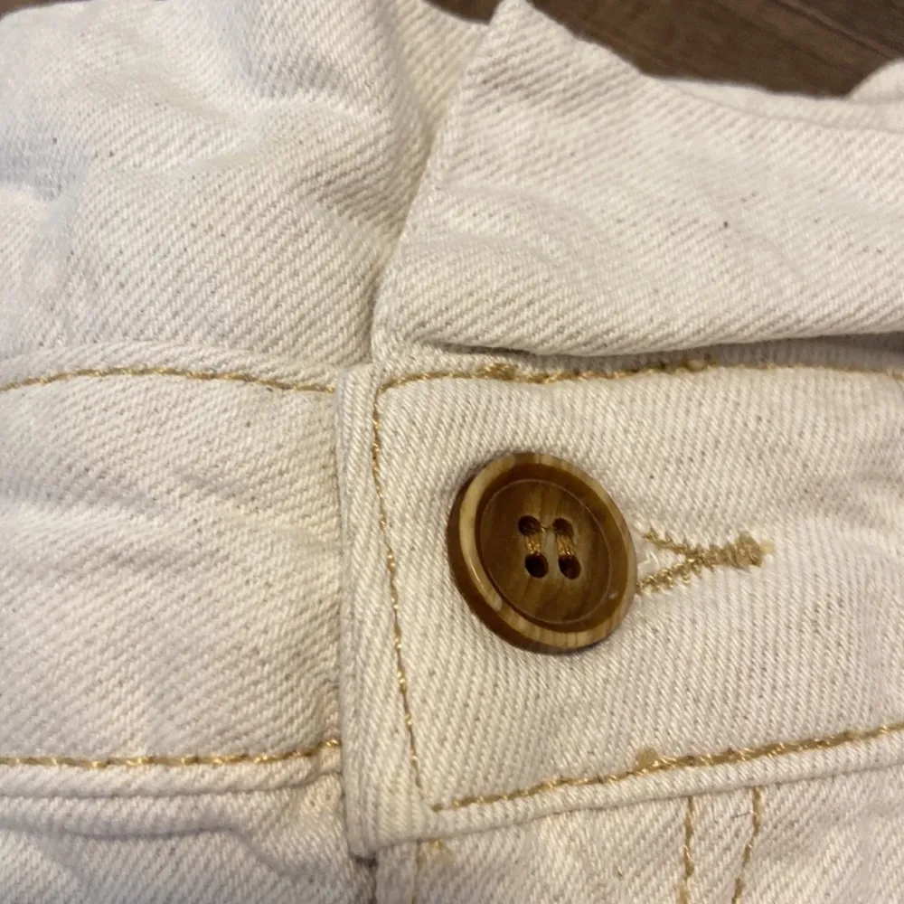 Free People Off-White Denim Paper Bag Mini Skirt Size 2 - Image 3