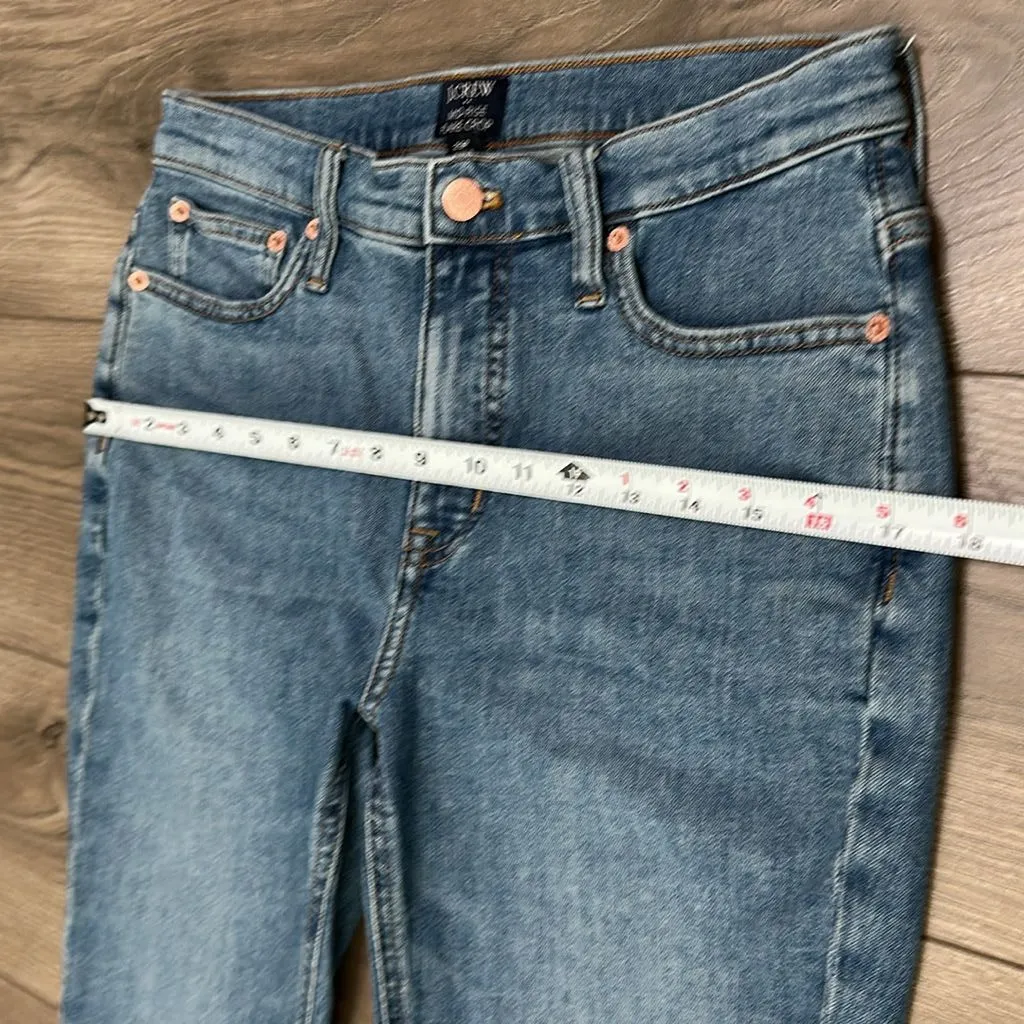 J. Crew Mid Rise Flare Crop Stretch Blue‎ Jeans Size 29 Petite - Image 8