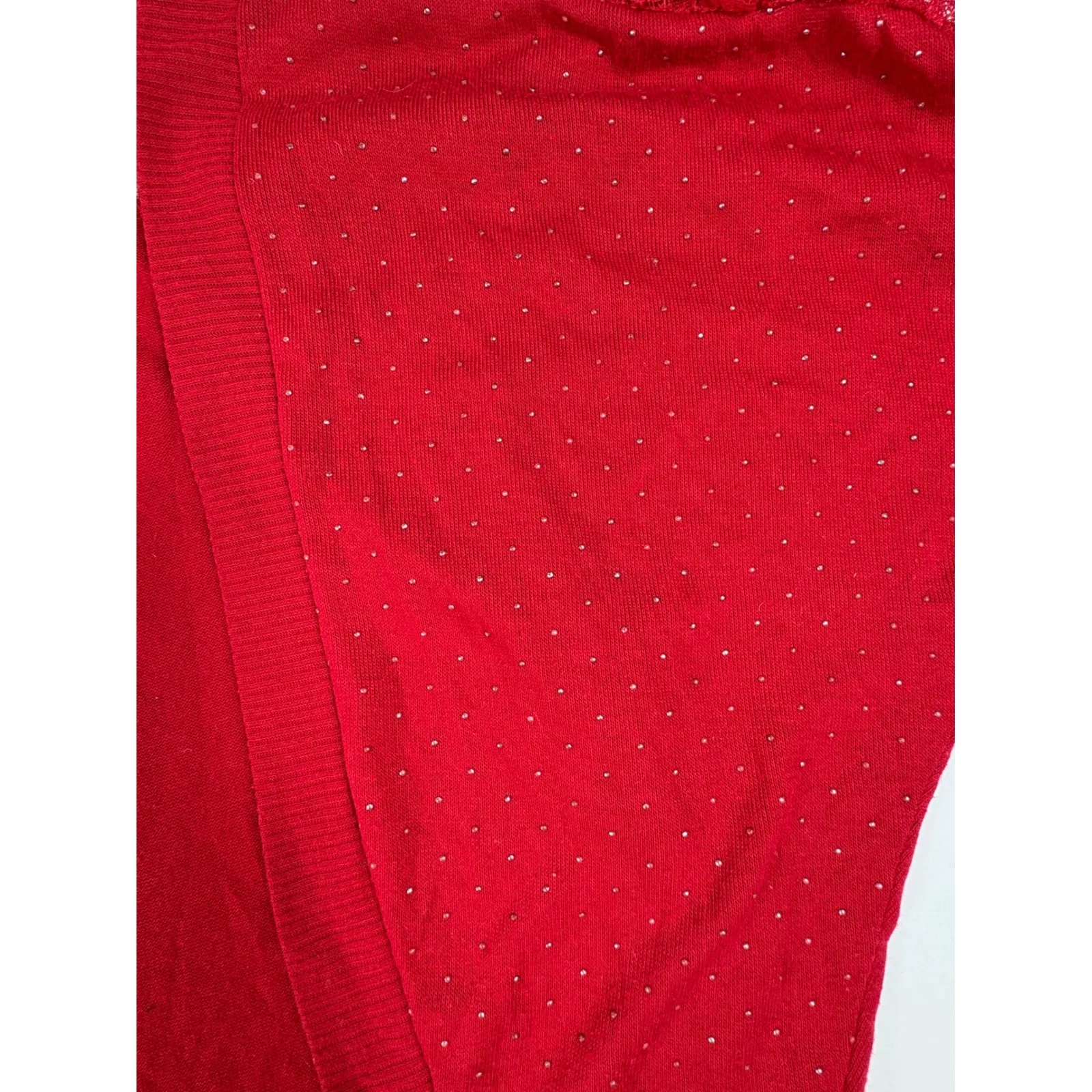 Candies Girl Red Glitter Lace Trim Dolman Sleeve Shrug Bolero Cardigan Top L Size L - Image 2