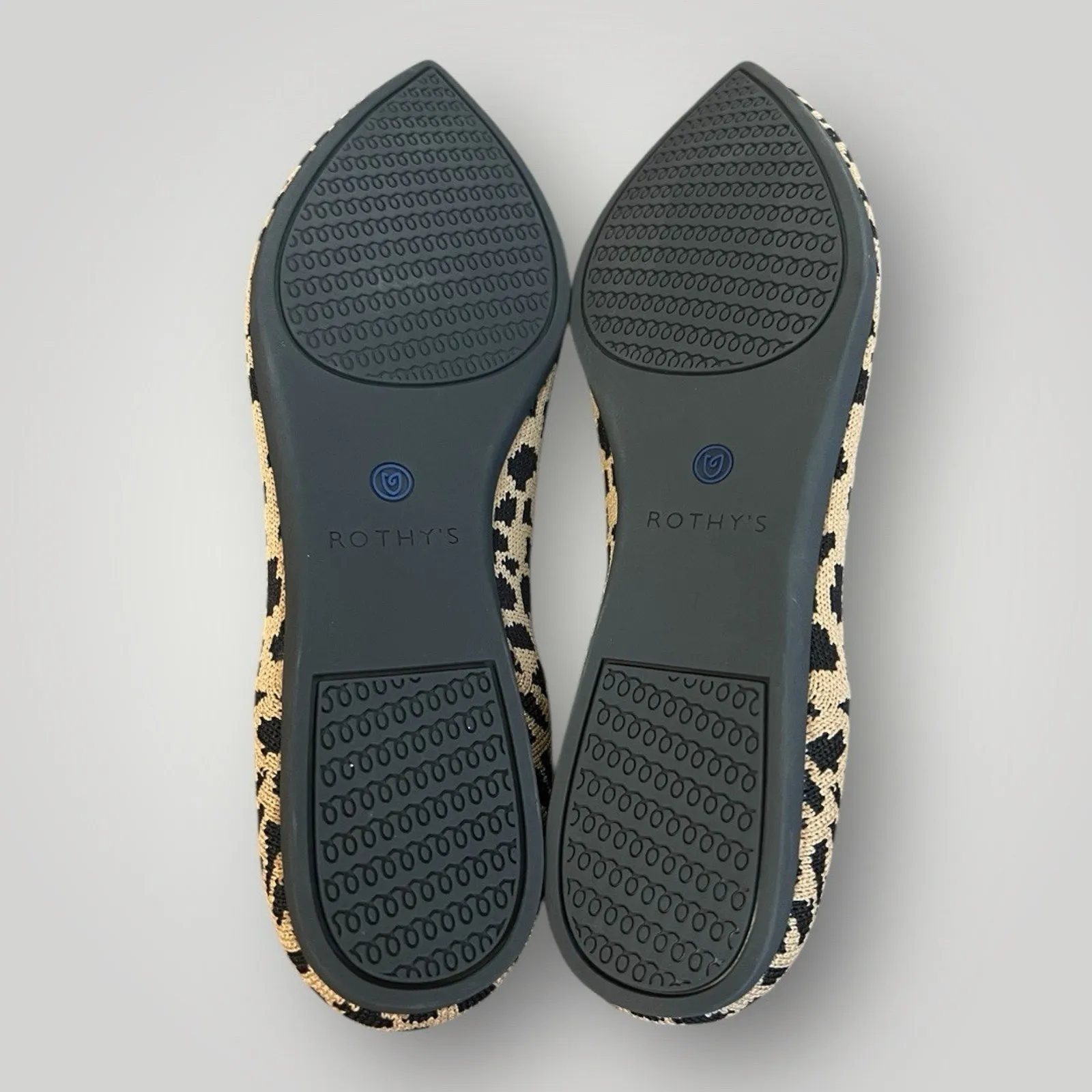 Rothy’s The Point Leopard Print Knit Flats Women’s Size 8 Tan Black Animal - Image 6