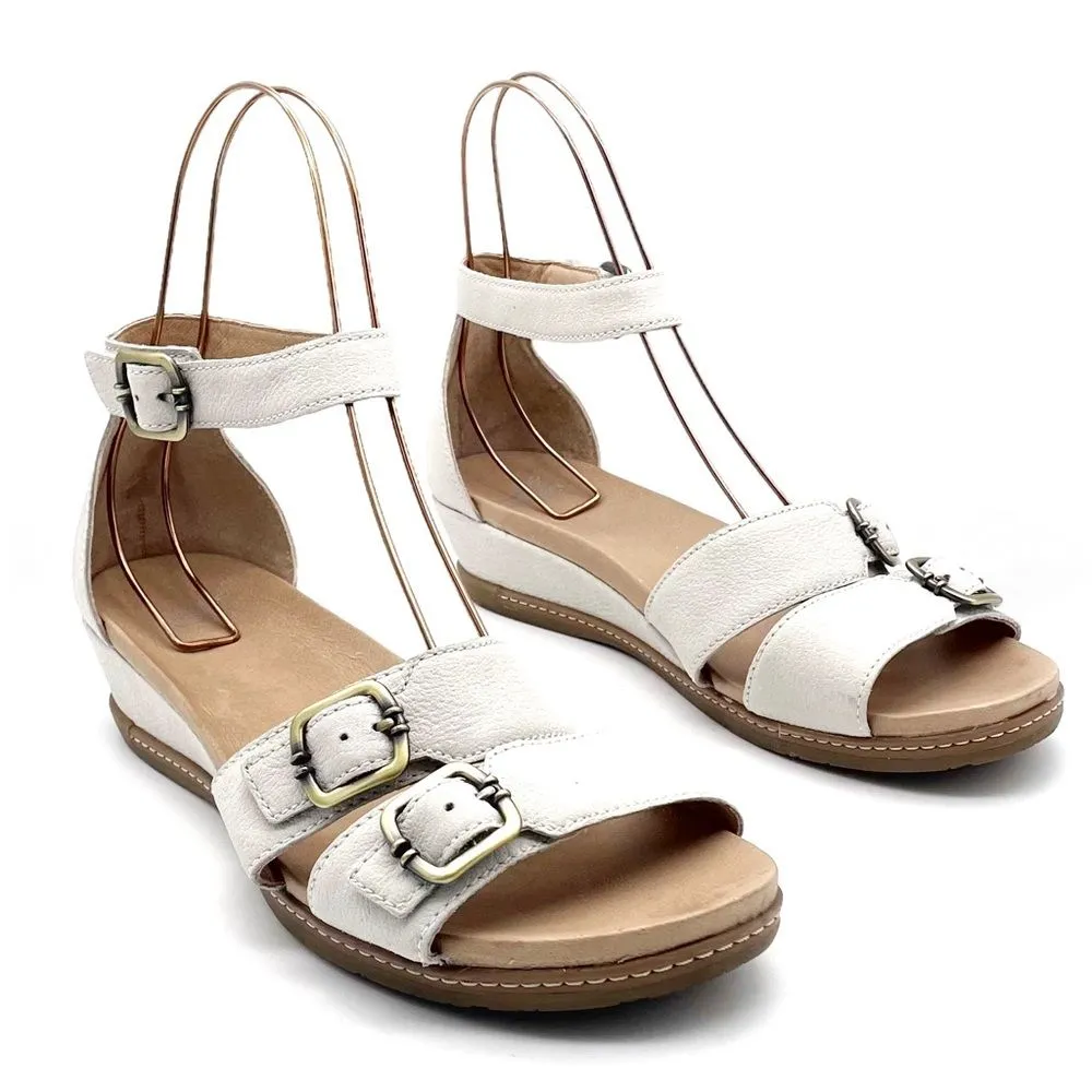 Dansko Astrid Sandals Textured Ivory Nubuck Leather Comfort Shoe Size 42 | 11.5 - Image 2