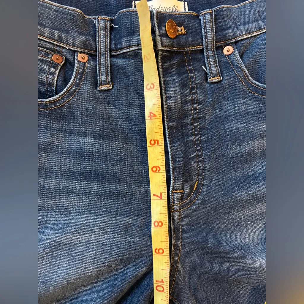 Madewell Crop Cali Demi Kick Boot Jean Sz 30X22 Short Medium Wash Cotton Stretch - Image 9