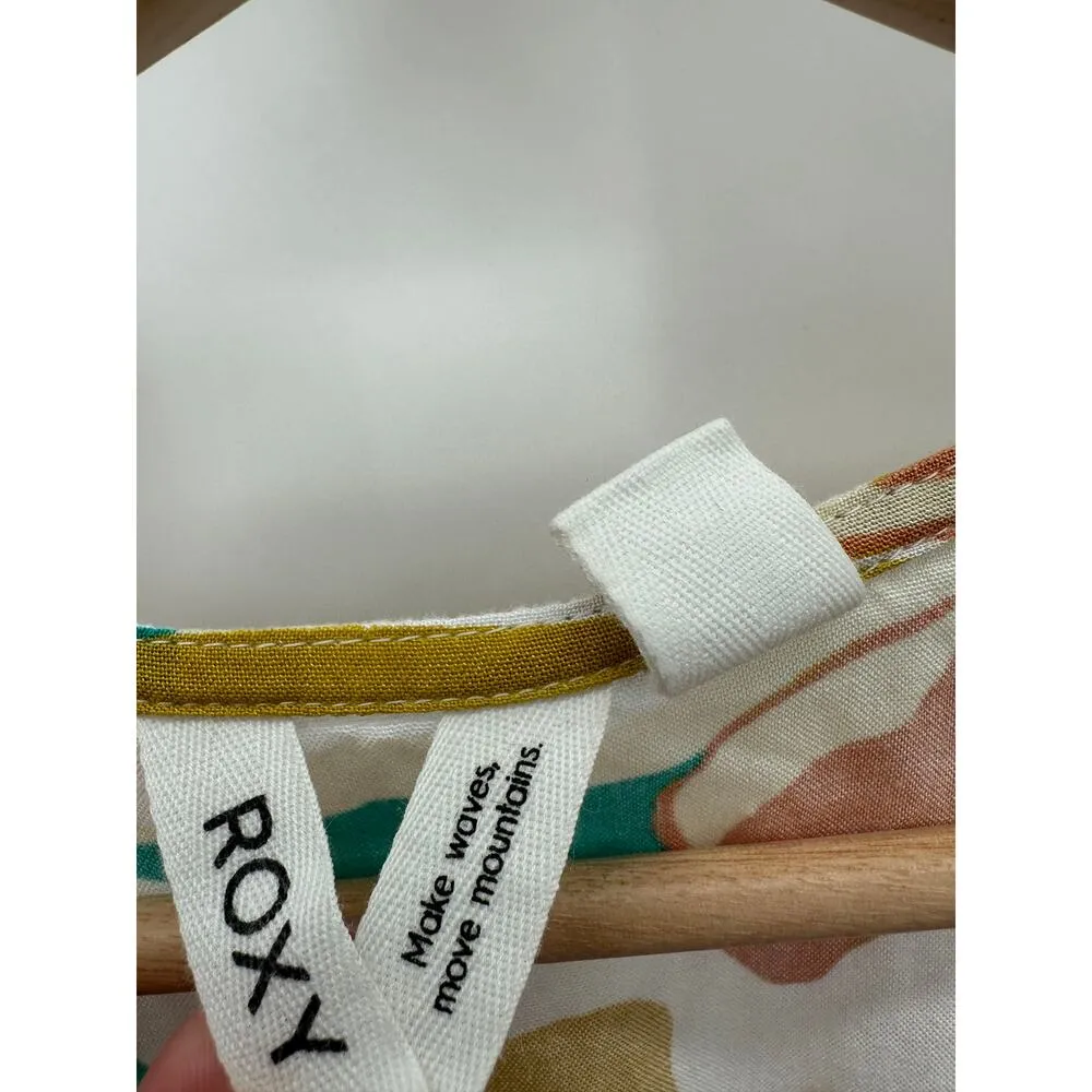 Roxy Here Women Floral Romper Size XS We Are White Boho Hippie Festival Retro - Image 7