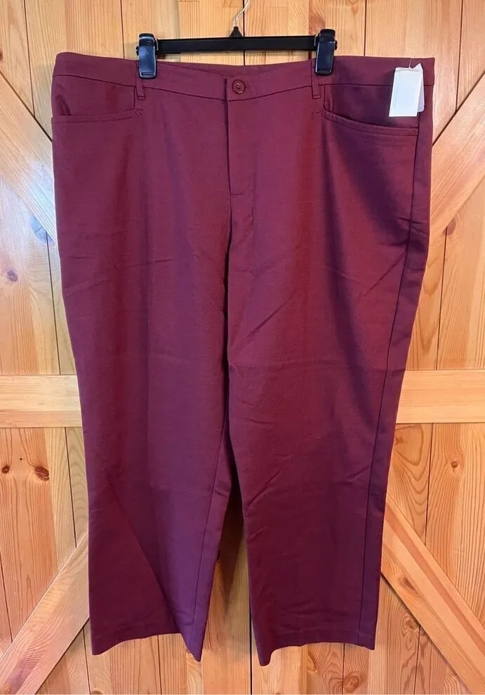 CJ Banks Trousers Perfect Pants 24W Average relaxed Fit high rise reddish brown Red - Image 1