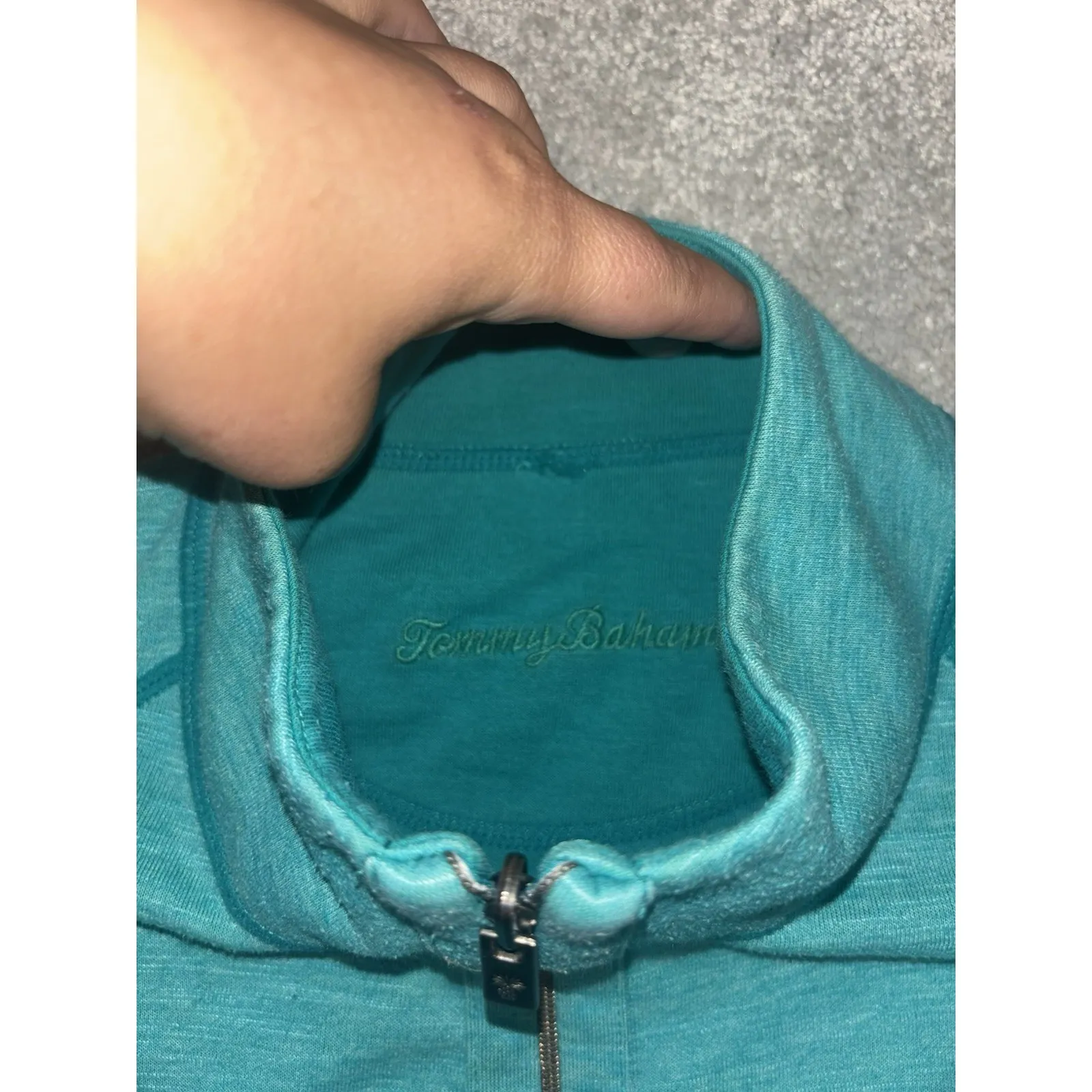 Tommy Bahama Sweater Womens Blue/green Half Zip Pullover Pocket Comfortable‎ - Image 4