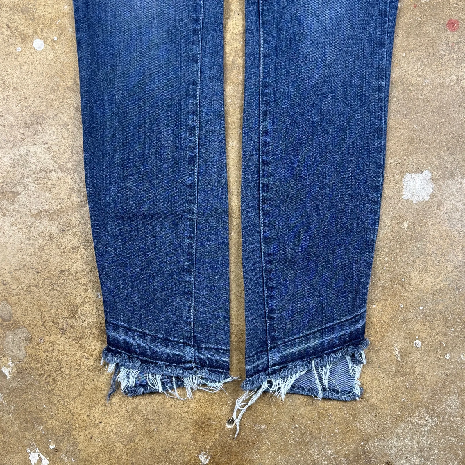 Paige Verdugo Ankle Jeans Women’s Size 27 Dark Wash‎ Raw Hem Denim Skinny - Image 3
