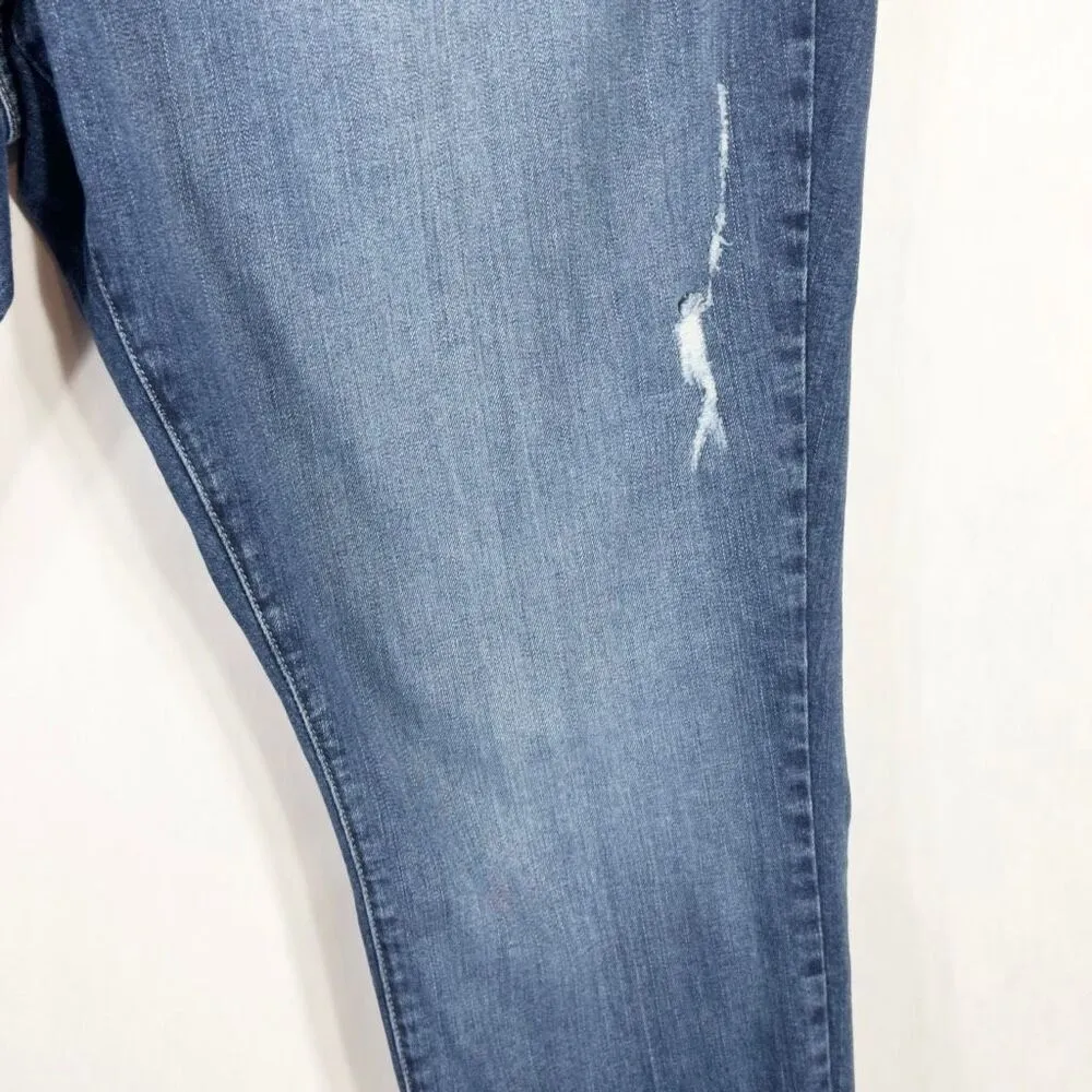 NYDJ Not Your Daughters Jeans Plus Size 22W Capri Crop Distressed High Rise 1444 - Image 8