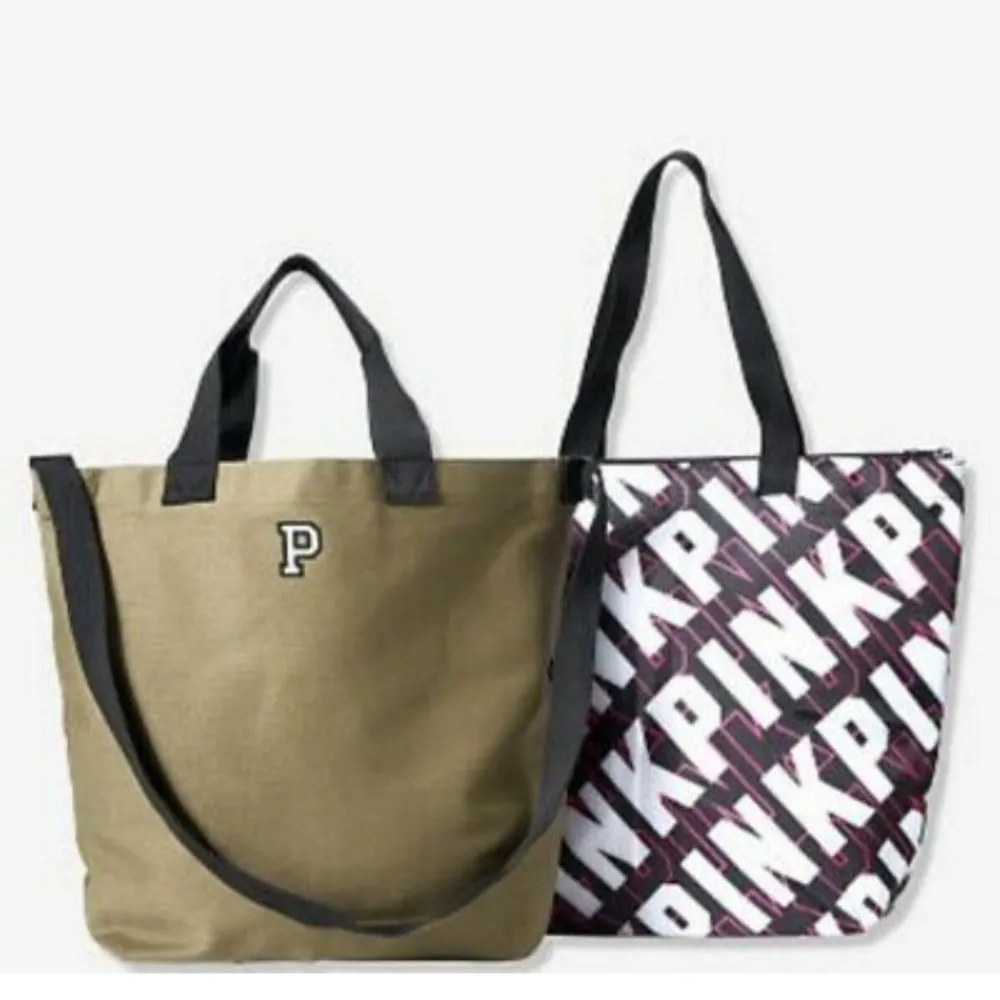 Victoria's Secret PINK Varsity Tote Zip Top 2-in-1 Insulated Cooler Travel bag‌ - Image 5