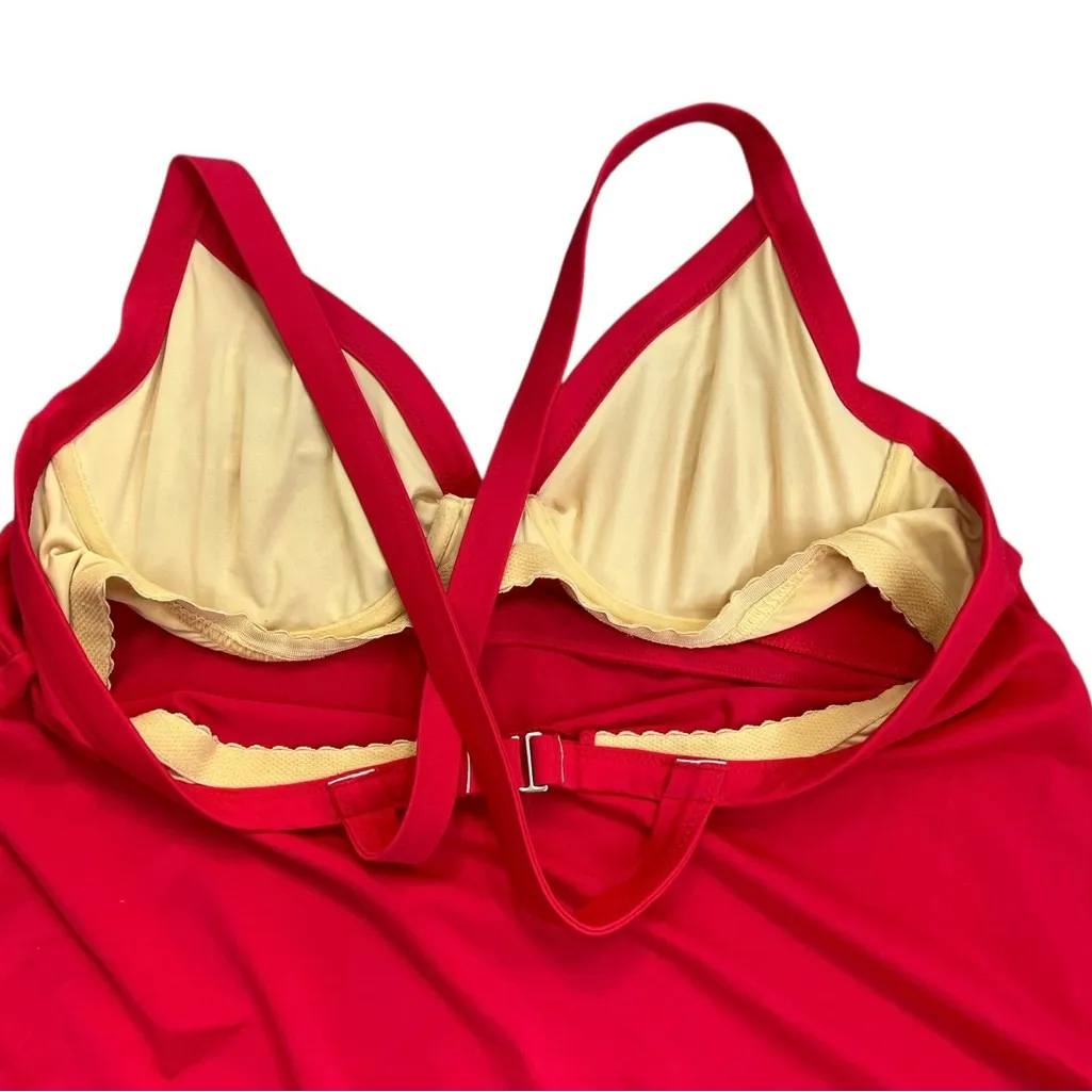 Land’s End Tankini Bikini Set Red Size 18 - Image 5