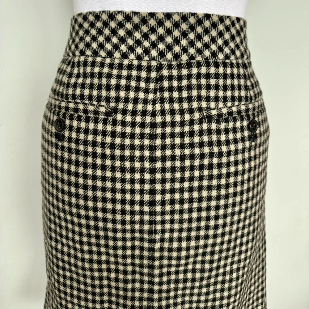 Eddie Bauer Wool Pencil Skirt | EUC | Business Casual | Pockets | Cream/Black - Image 5