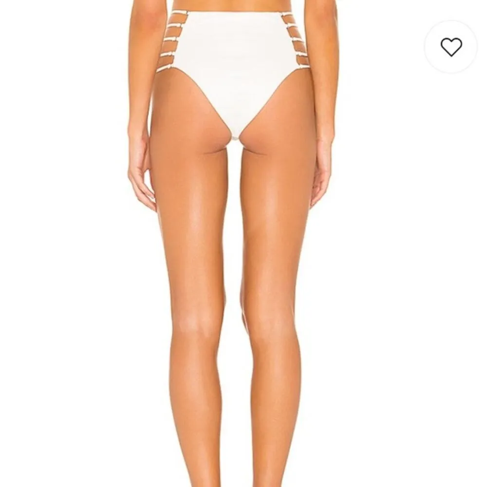 Revolve White Lace-up High Waisted Bikini Bottom MEDIUM Corset Lovewave $98 NEW - Image 6