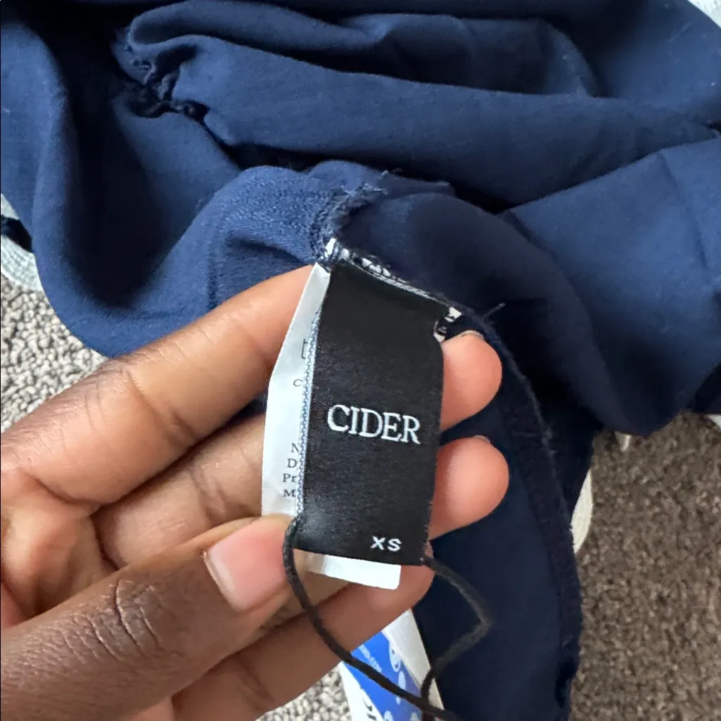 Cider Navy Tiered Dress SIZE XS - Image 3