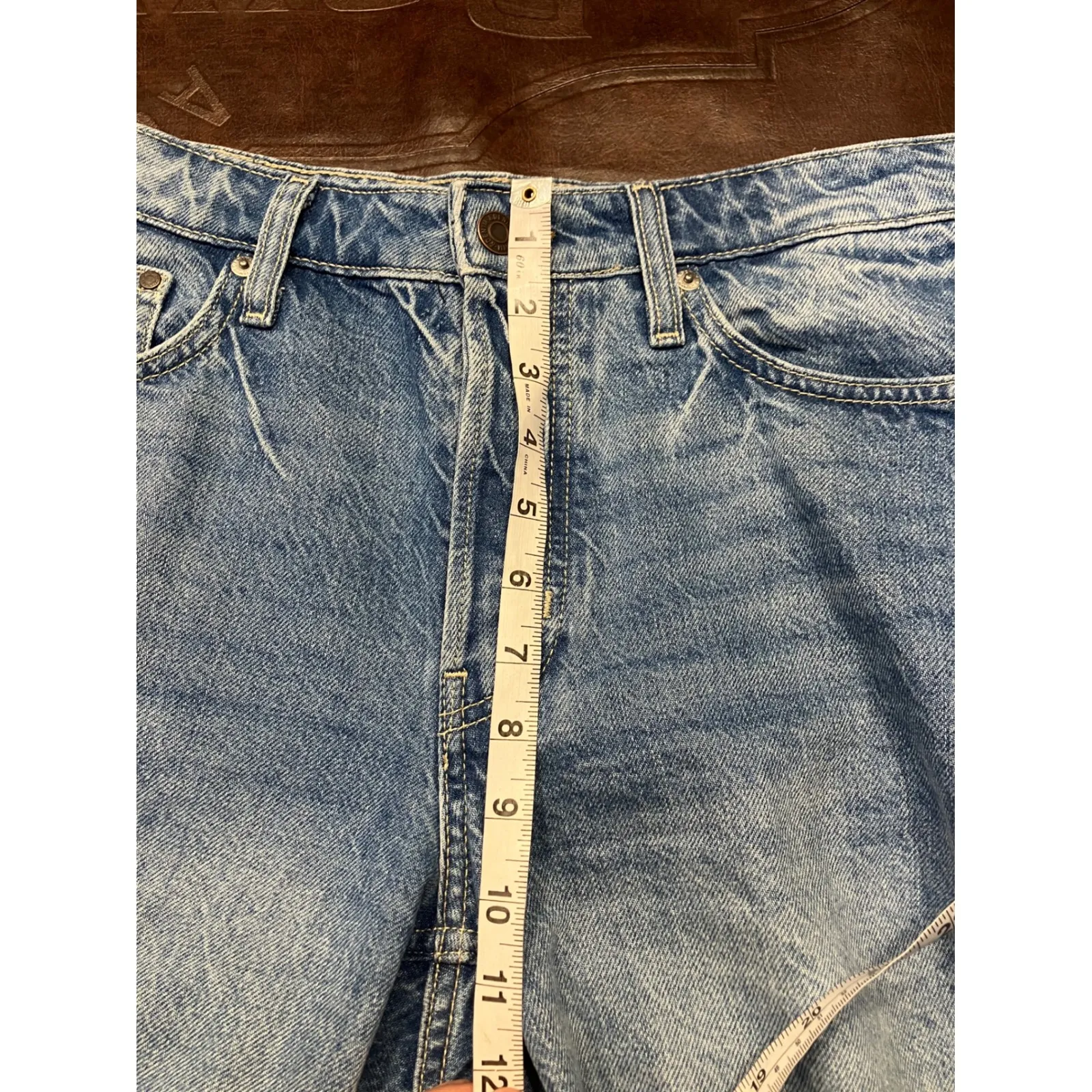 H&M &Denim Bermuda Shorts Women's US 6 Baggy‎ Loose Fit Low Waist Blue Denim - Image 11