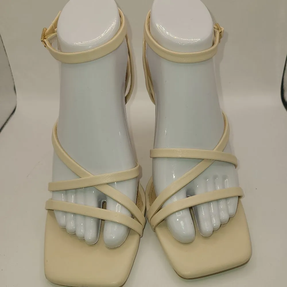 Olivia Ferguson Blush Color Square toe strappy high heel sandal Size 8 - Image 2