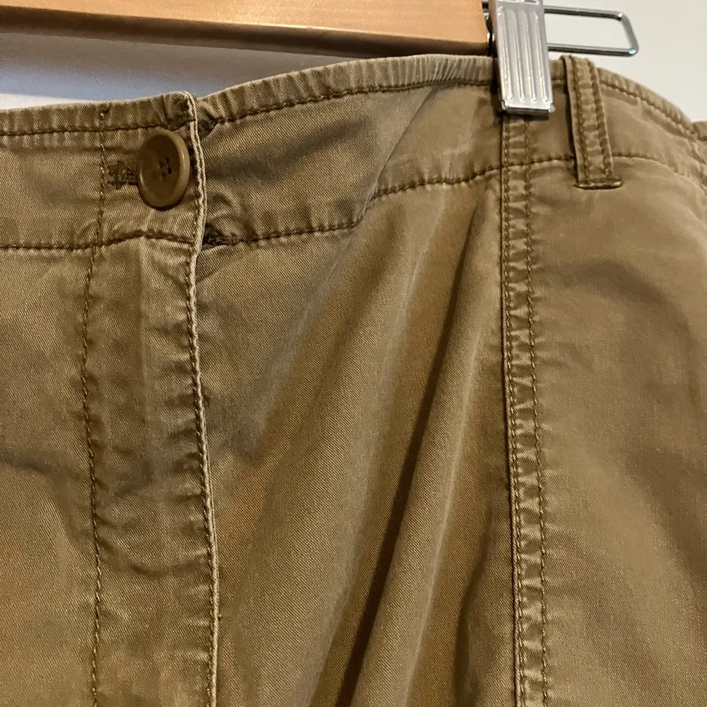Eileen Fisher Brown Khaki Twill Utility Cargo Skirt - Image 6