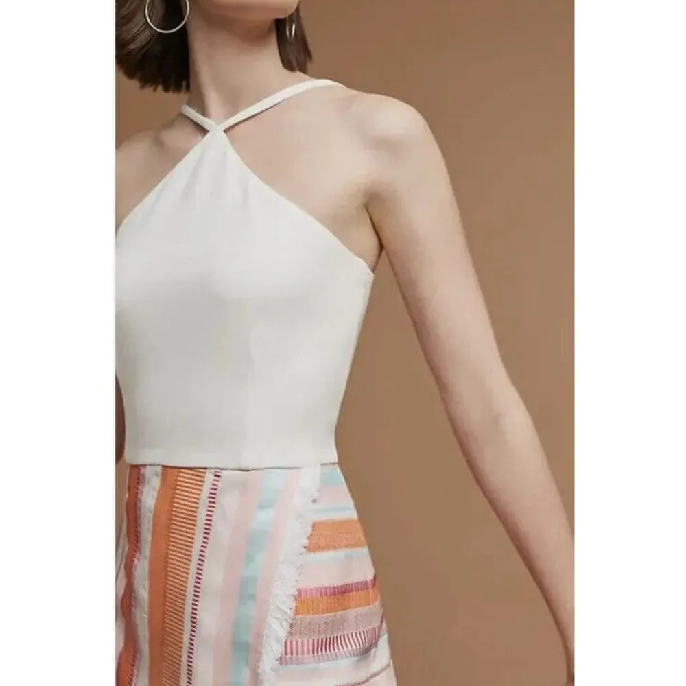 Anthropologie Hutch Kalyn Halter Top Striped Fringe Dress - Size Size 10 - Image 3