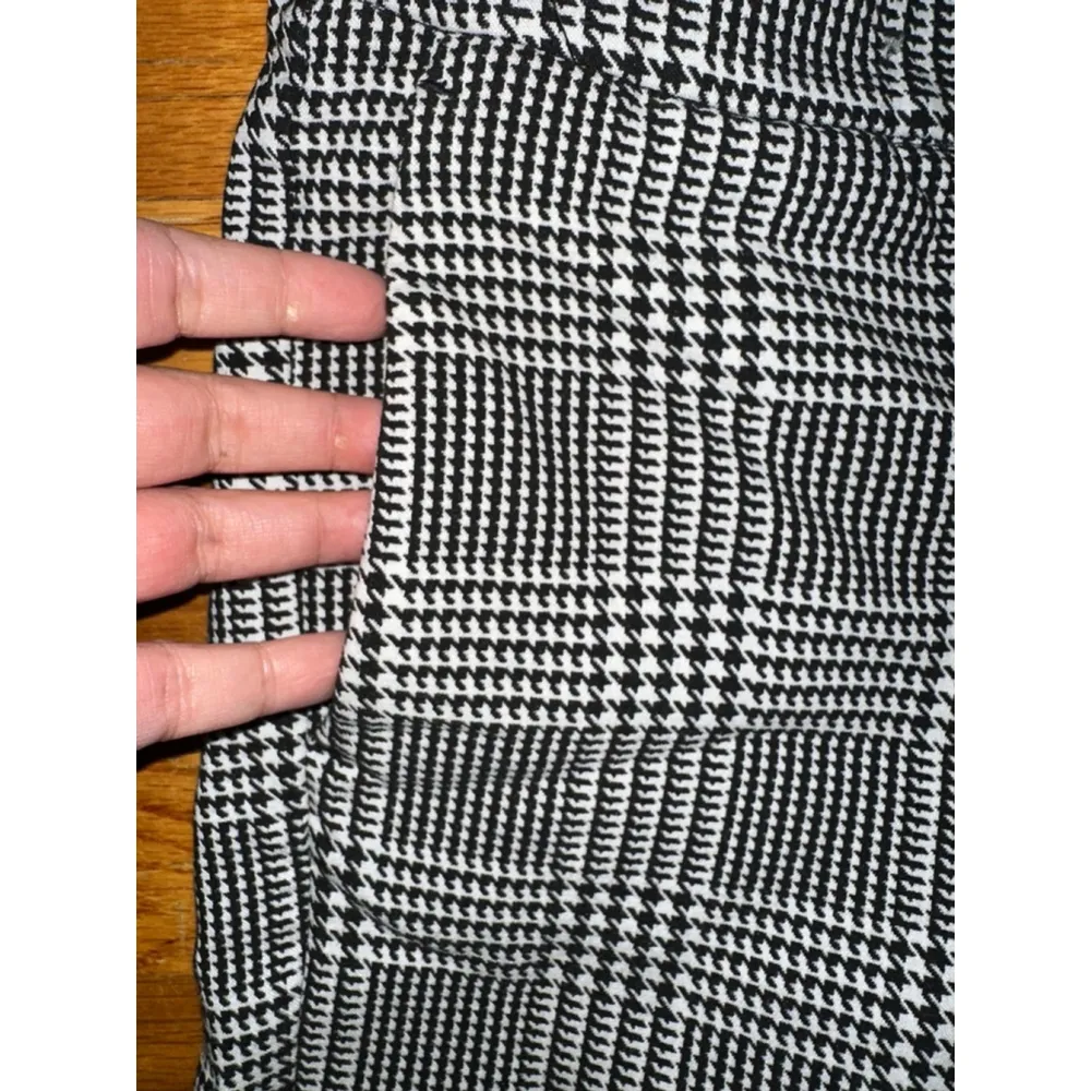 Massimo Fabbro Italy Plaid Academia Stretch Straight Leg Pull On Crop Pants Black Size 4 - Image 7