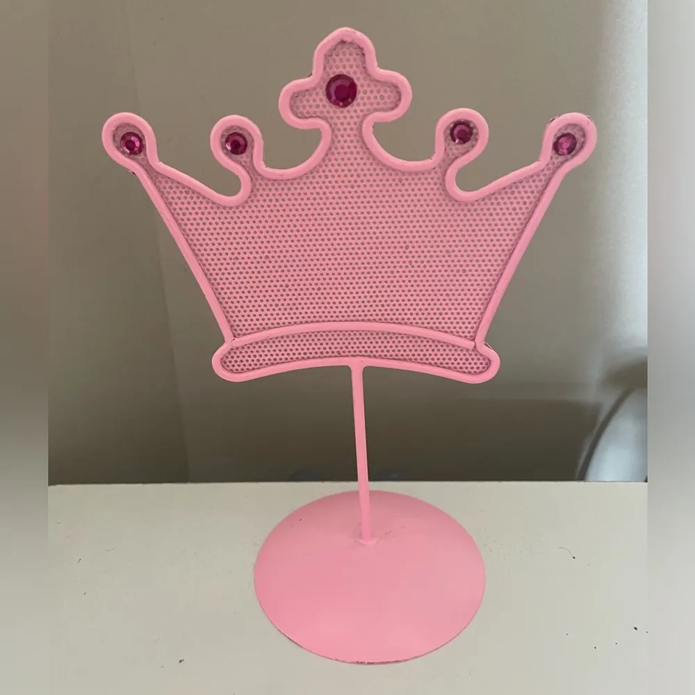 Pink Crown Earring Jewelry Holder Display Stand - Image 2