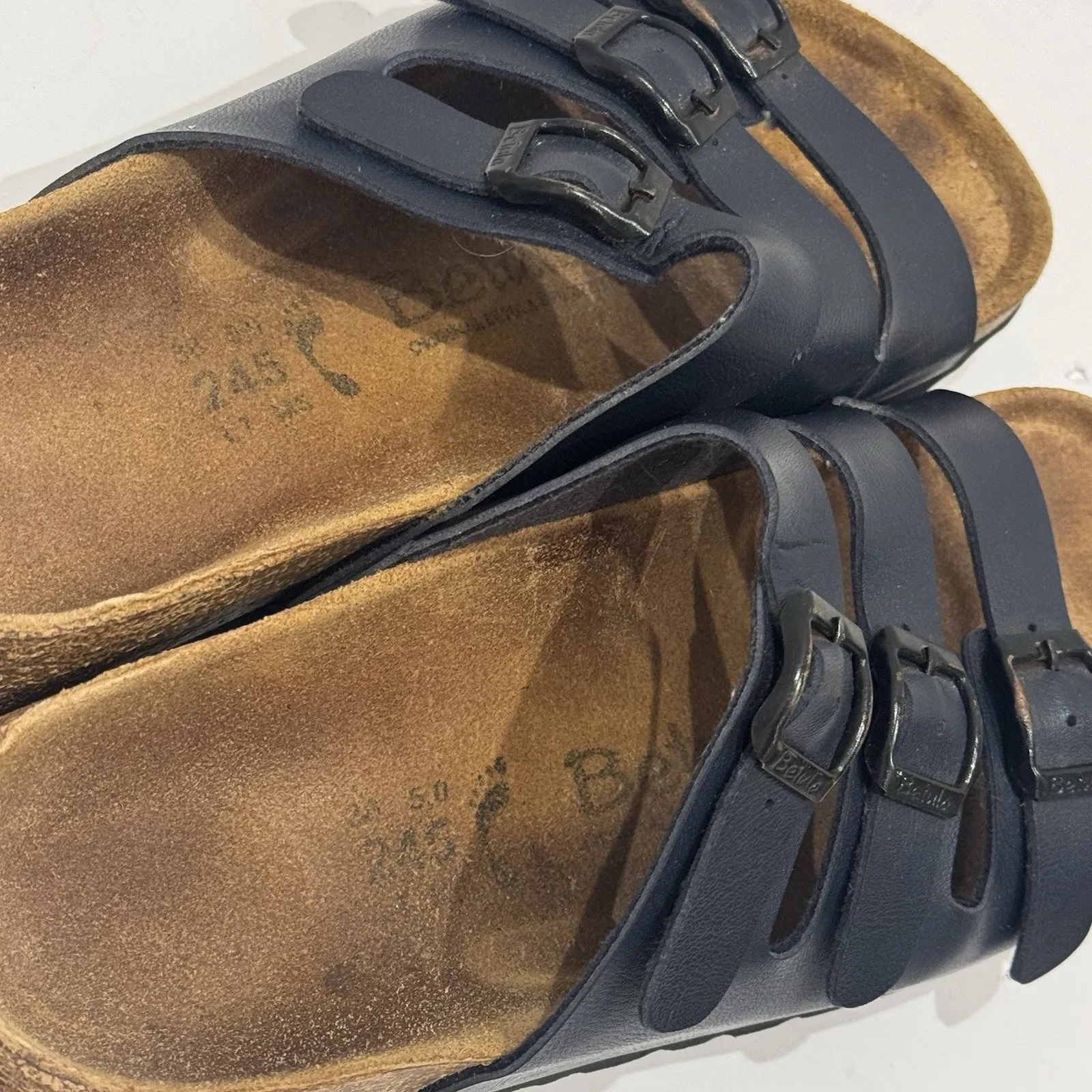 Betula Birkenstock Florida 3 Strap Slip On Sandal Navy Blue Women's 7 - Image 6