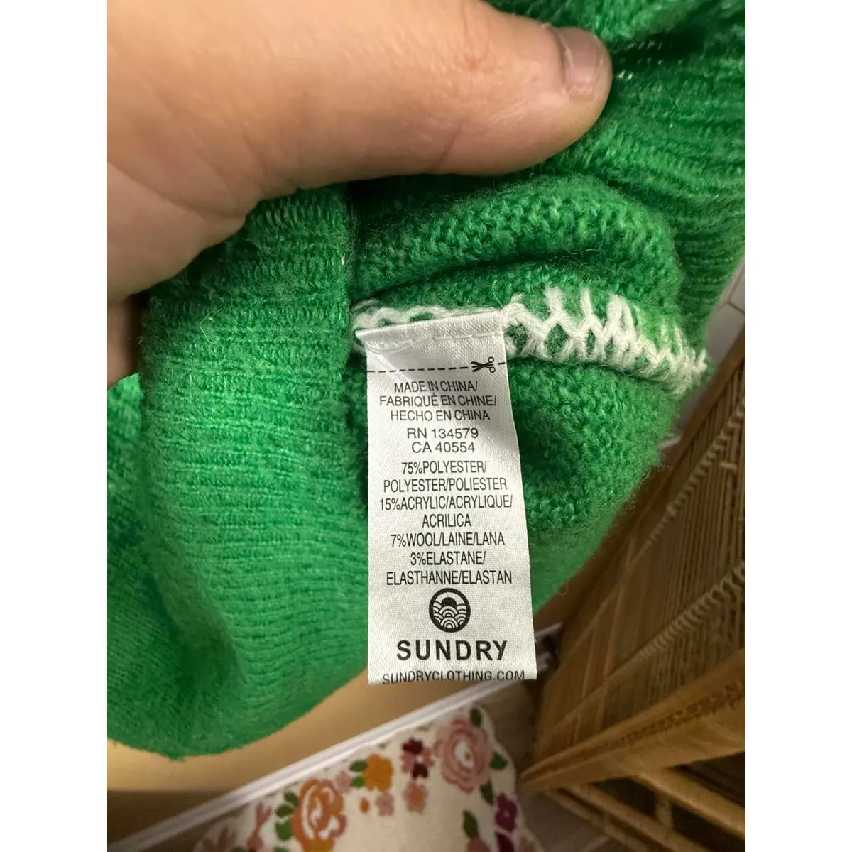 SUNDRY from Revolve Wool Blend Oversized Sweater in Emerald Green - Size - 3(L) - Image 6