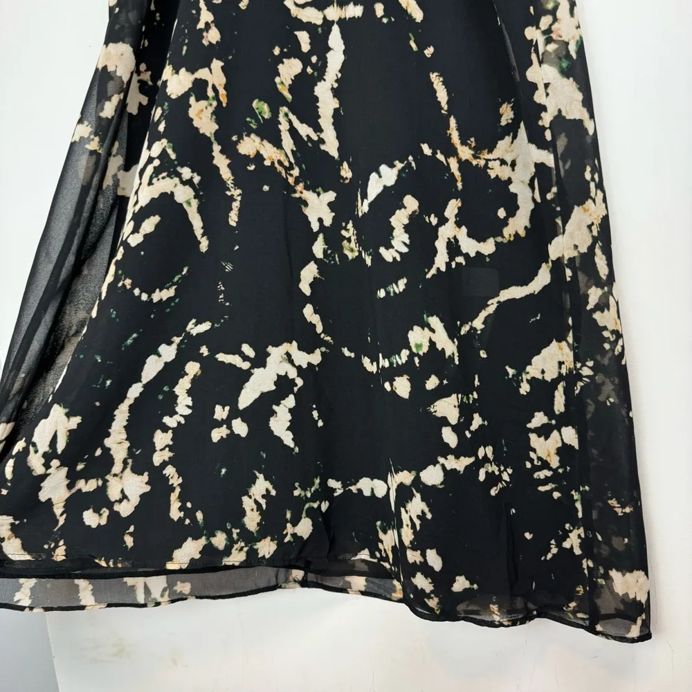 NEW ZARA Abstract Printed Midi Maxi Dress Sz XS Cutout Waist - Image 13