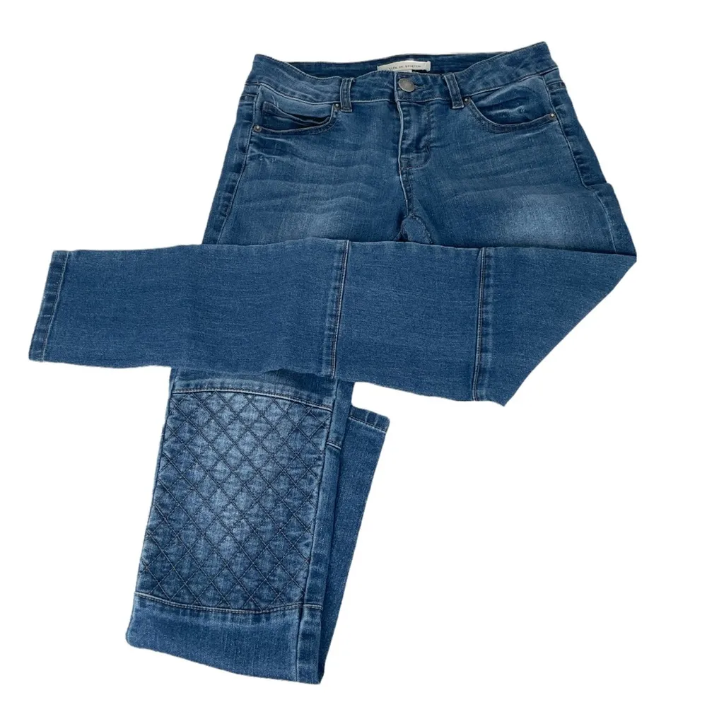 Life In Progress Stacked Skinny Moto Jeans Blue Size 27 - Image 4