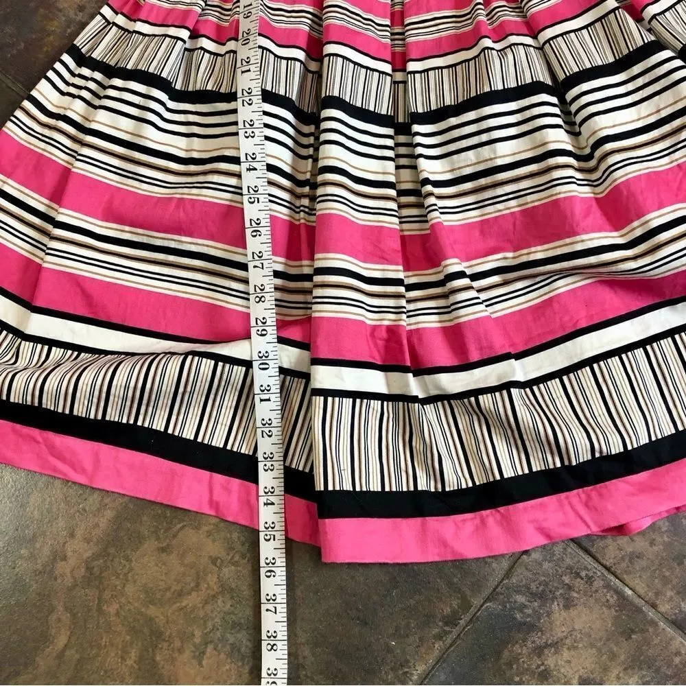 London Times One Strap Off The Shoulder Pink, Black, and White Dress Size 4 - Image 9