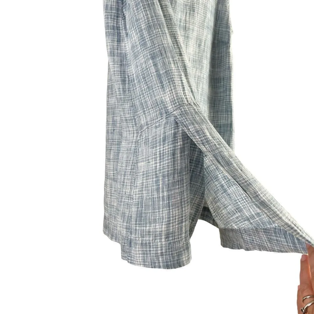 J.Jill Pure Jill Linen Sleeveless Tunic Top‎ Wrap Front in Blue White, XS Petite - Image 8