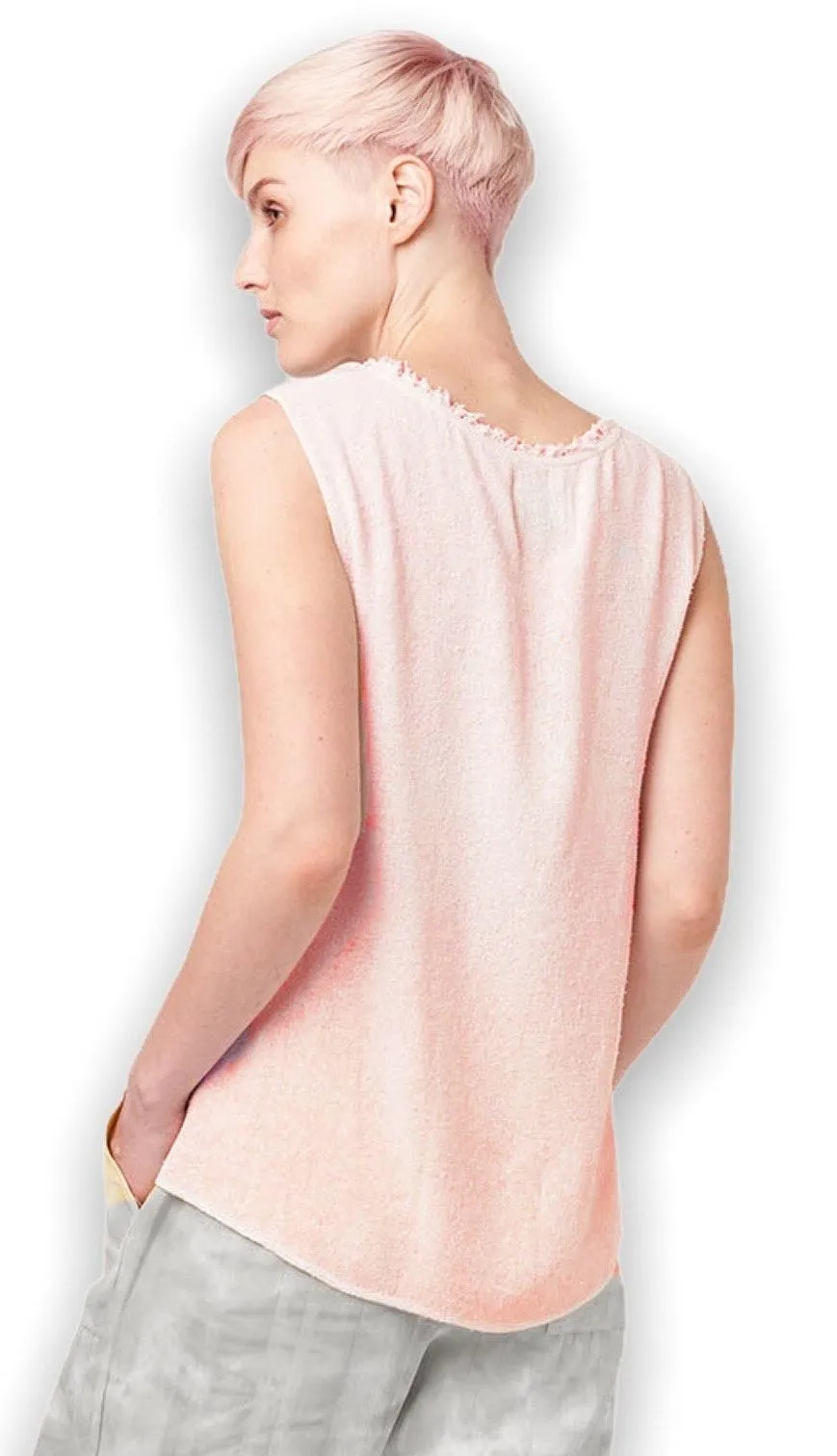 Tina + Jo Silk Noil Raw Neck Muscle Tee Women's Size Small NWT New - Image 2