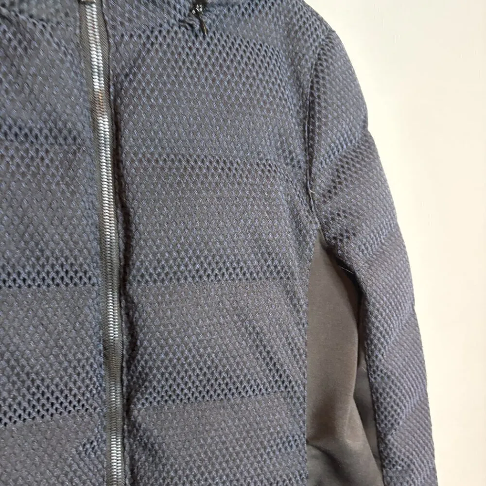 Zac Posen Fiona Jacquard Puffer Coat Blue/Black - Image 3